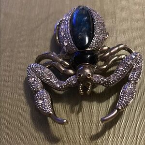 Big Beetle  Brooch with Blue stone. Unique maybe Scary!!!!.